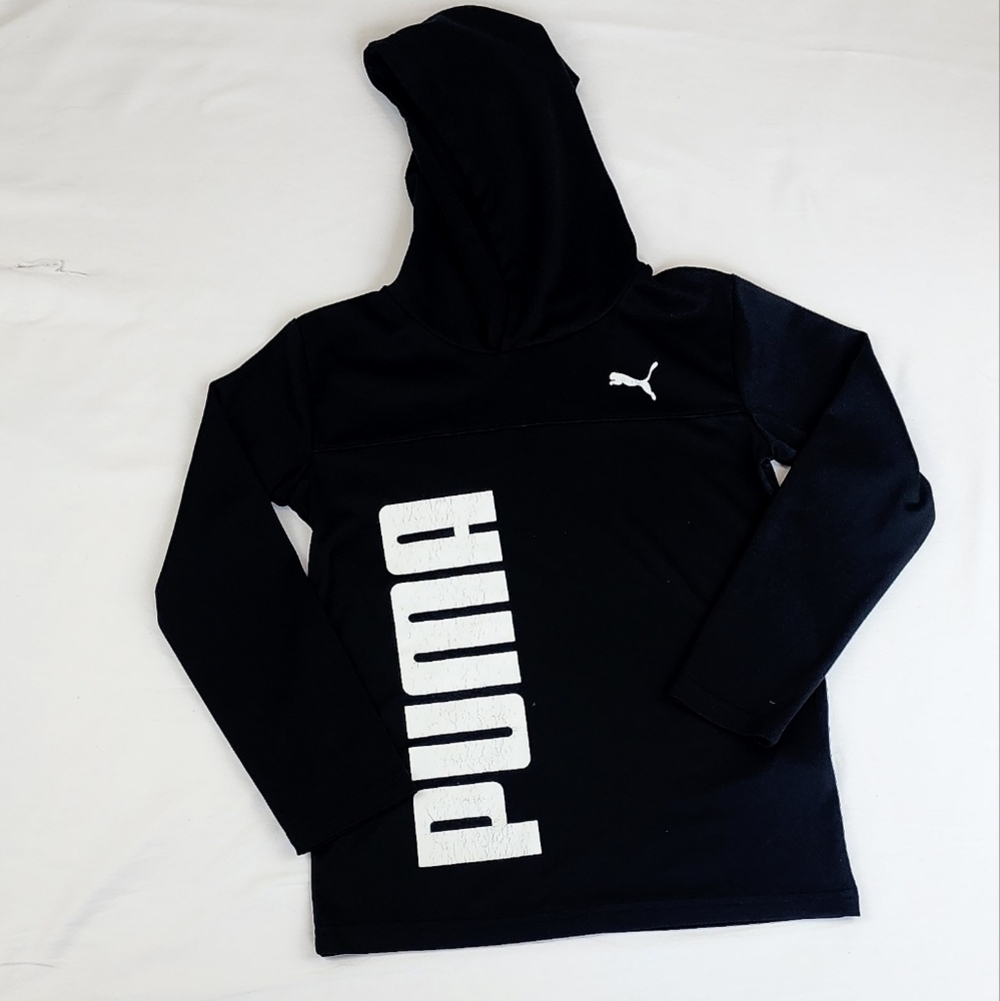 Puma Black Hooded Pullover Sweatshirt